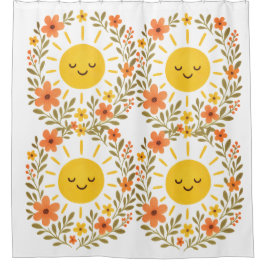 un & Floral Frame Shower Curtain Duschvorhang