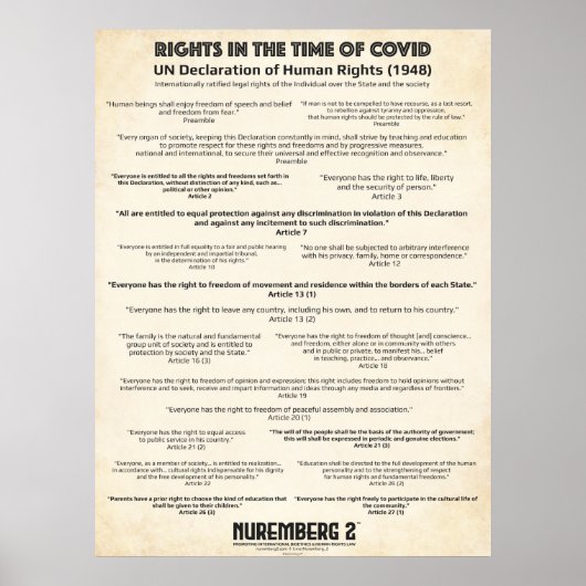 UN-Menschenrechtserklärung 1948 Mittleres Poster (Vorne)