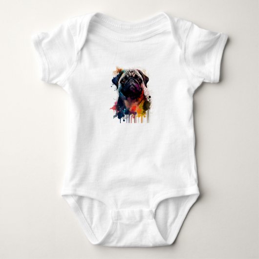 Un Mops con estilo Baby Strampler (Vorderseite)