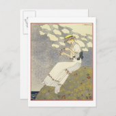 Un Peu.., Design für ein Landkleid von Paquin, 1 Postkarte (Vorne/Hinten)