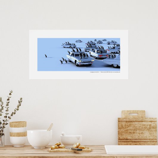 Un pingouin, sinon rien ! - T-Vögel auf Eis Poster (Küche)