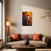 Un Solo Pájaro - Lebender Vogel und Blume Leinwanddruck