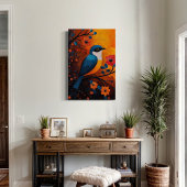 Un Solo Pájaro - Lebender Vogel und Blume Leinwanddruck