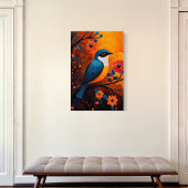 Un Solo Pájaro - Lebender Vogel und Blume Leinwanddruck