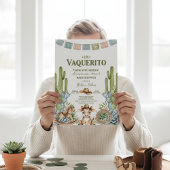 un vaquerito viene en camino rodeo baby shower einladung