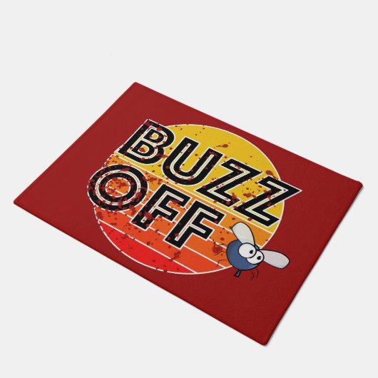 (un)Willkommen "buzz off" Not leidenden Stil mit F Fußmatte (Schrägansicht)