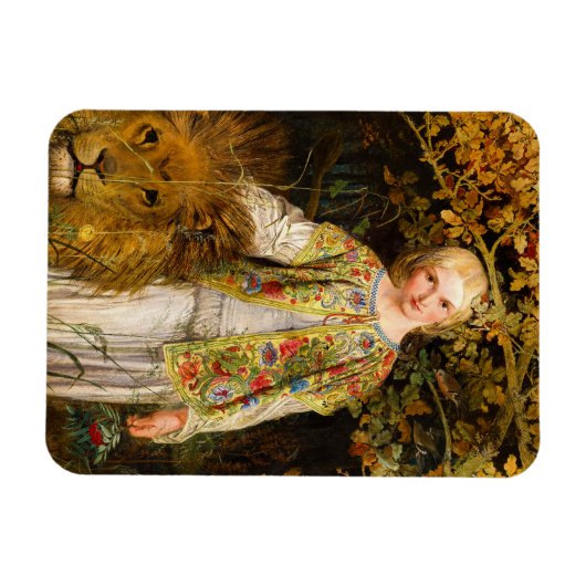 Una and the Lion, 1860 von William Bell Scott Magnet (Horizontal)