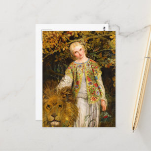 Una and the Lion, 1860 von William Bell Scott Postkarte