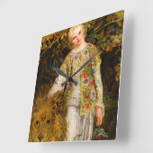 Una and the Lion, 1860 von William Bell Scott Quadratische Wanduhr (Winkel)