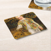 Una and the Lion, 1860 von William Bell Scott Rechteckiger Pappuntersetzer (angewinkelt)