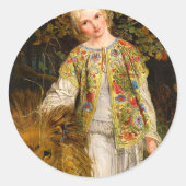 Una and the Lion, 1860 von William Bell Scott Runder Aufkleber (Vorderseite)