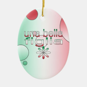 Una Bella Figlia Italien Flagge färbt Pop-Kunst Keramik Ornament