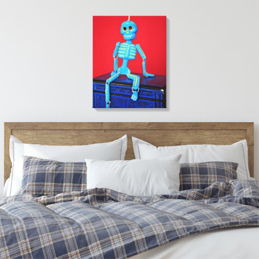 Una Calaca Canvas Print Leinwanddruck (Insitu (Schlafzimmer))