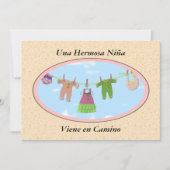 Una Hermosa niña Viene en Camino/Babyparty Einladung (Vorderseite)