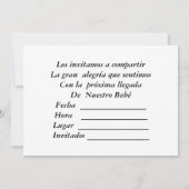 Una Hermosa niña Viene en Camino/Babyparty Einladung (Rückseite)