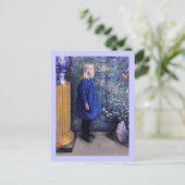 Una in Blue Dress Postkarte (Stehend Vorderseite)