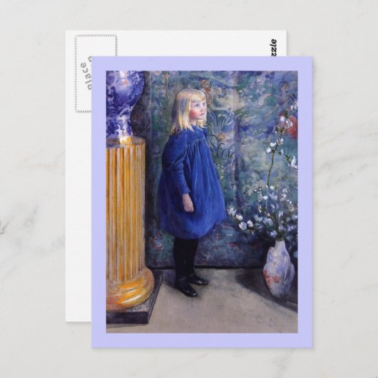 Una in Blue Dress Postkarte (Vorne/Hinten)