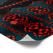 Unabhängig: Dunkelgrün und Orangefarbenes Fraktal Poster (Ecke)