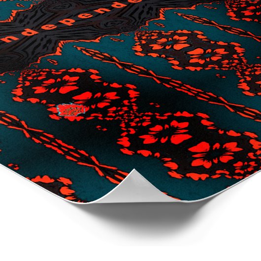 Unabhängig: Dunkelgrün und Orangefarbenes Fraktal Poster (Ecke)