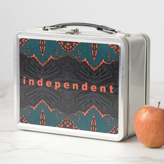 Unabhängig in Orange und Green Metall Brotdose (Beispiel)