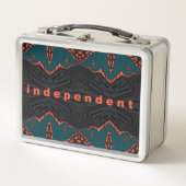 Unabhängig in Orange und Green Metall Brotdose (Vorderseite)