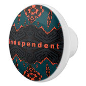 Unabhängig und stolz dunkelgrün orange keramikknauf (Rechts)