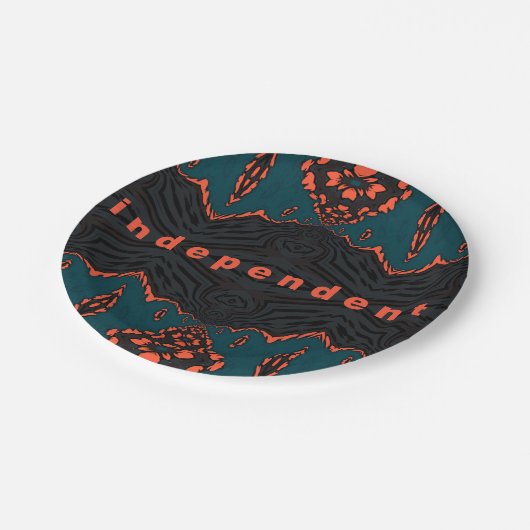 Unabhängig und stolz pappteller (Schrägansicht)