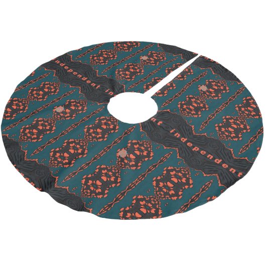 Unabhängig und stolz! polyester weihnachtsbaumdecke (Schrägansicht)