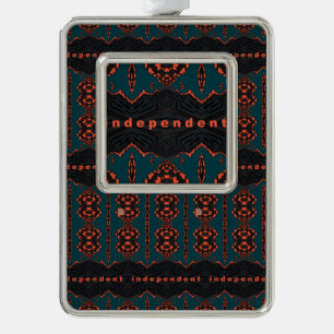 Unabhängig und stolz Rahmen-Ornament silber