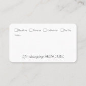 Unabhängige Biz-Karten mit Checkboxen Visitenkarte (Rückseite)