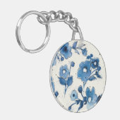 Unabhängige blaue Blüte Schlüsselanhänger (Vorderseite links)
