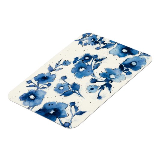 Unabhängige blaue Blüten Magnet (Linke Seite)