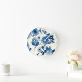 Unabhängige blaue Blüten Runde Wanduhr (Zuhause)
