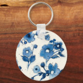 Unabhängige blaue Blüten Schlüsselanhänger (Vorderseite)