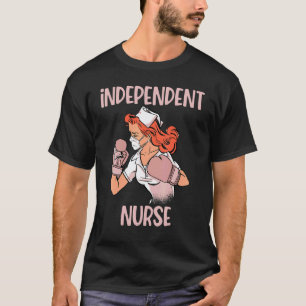 Unabhängige Krankenschwester Boxhandschuhe Kämpfer T-Shirt