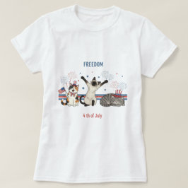 Unabhängige Meowtions - Witziger 4. Juli Katze T-Shirt
