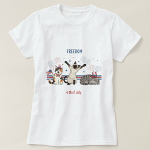 Unabhängige Meowtions - Witziger 4. Juli Katze T-Shirt