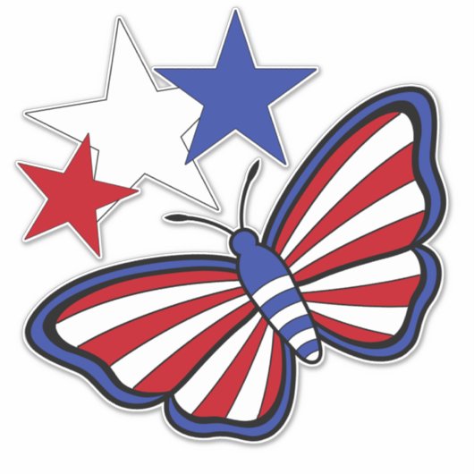 Unabhängiger roter, weißer, blauer grafischer Schm Aufkleber (Vorderseite)