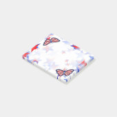 Unabhängiger roter, weißer, blauer grafischer Schm Post-it Klebezettel (angewinkelt)