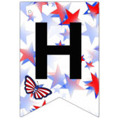 Unabhängiger roter, weißer, blauer grafischer Schm Wimpelkette (Zweite Fahne)