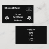Unabhängiger Satanist Visitenkarte (Vorne/Hinten)