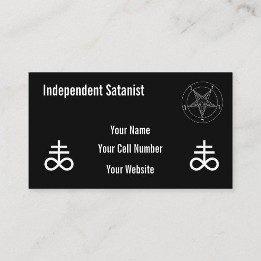 Unabhängiger Satanist Visitenkarte (Vorderseite)