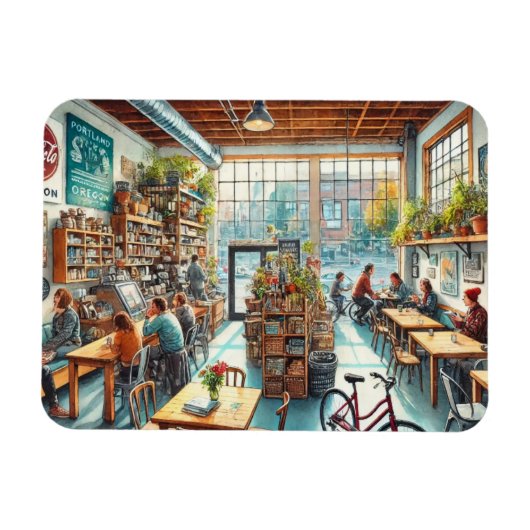 Unabhängiges Café in Portland Oregon Magnet (Horizontal)