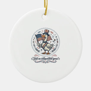 Unabhängiges Gänse-Vintage-Patriotisches-Shirt-Des Keramik Ornament