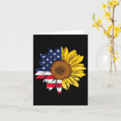 Unabhängigkeit der amerikanischen Flagge Sonnenblu Karte (Gelbe Blume)