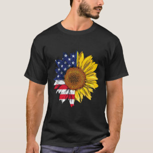 Unabhängigkeit der amerikanischen Flagge Sonnenblu T-Shirt