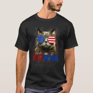 Unabhängigkeit Meowica Katze 4. Juli Patriotischer T-Shirt