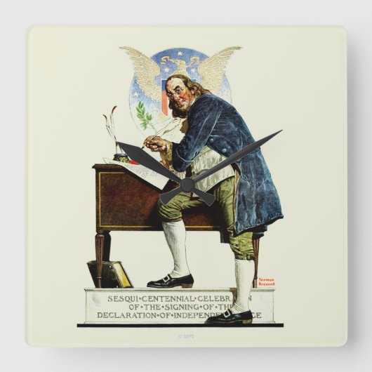 Unabhängigkeit Quadratische Wanduhr (Vorderseite)