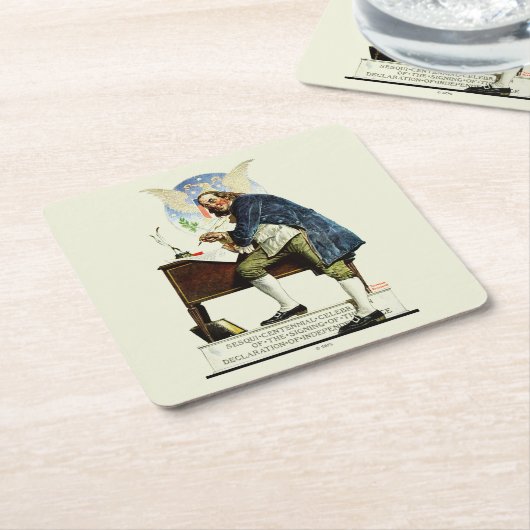 Unabhängigkeit Rechteckiger Pappuntersetzer (angewinkelt)