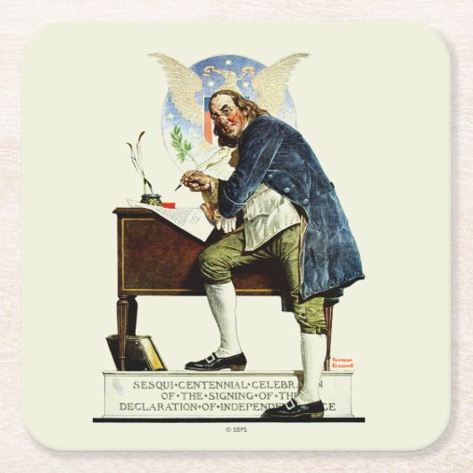 Unabhängigkeit Rechteckiger Pappuntersetzer (Vorderseite)